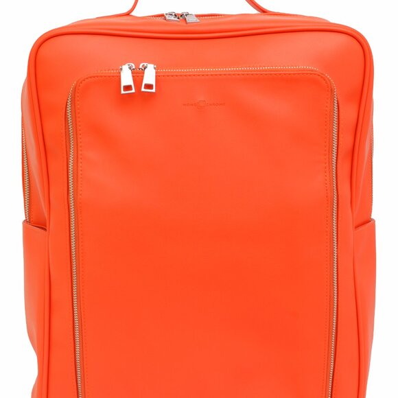 ORANGE BACKPACK MONOCHROME VEGAN LEATHER - Picture 2 of 4